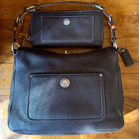 Coach Chelsea Shoulder Bag & Wallet Set (Brown Pebbled Leather, 2006) - Picture 8 of 10